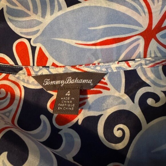 Tommy Bahama Silk Floral Dress 4 Beachy Hawaii Tropical Artsy Fairycore Bohemian - Picture 6 of 8